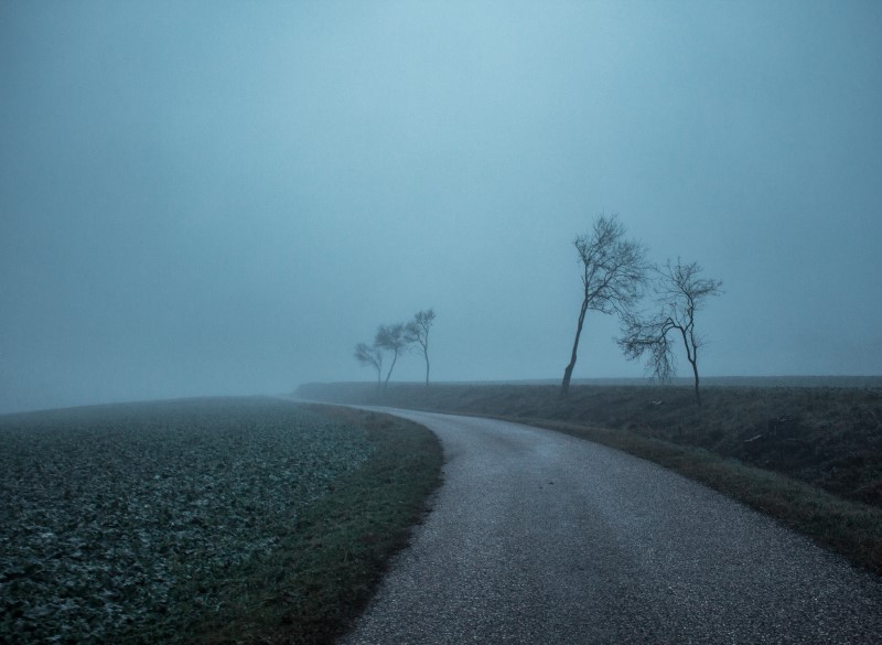 weg in het donker